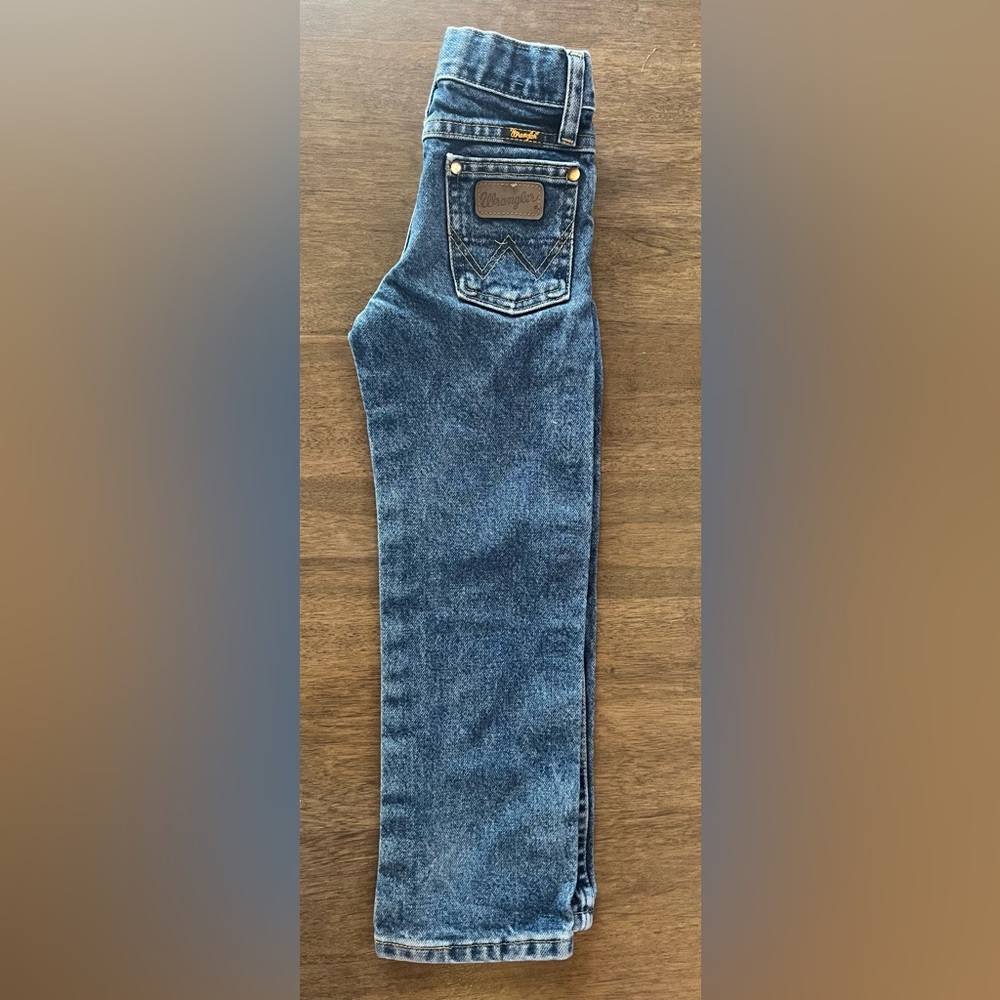 George Strait Wrangler 5t slim adjustable waist blue jeans
